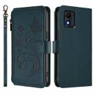 For TCL 303 Butterfly Love Flower Multi-card Zipper Wallet Leather Phone Case(Dark Green) - 2