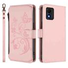 For TCL 303 Butterfly Love Flower Multi-card Zipper Wallet Leather Phone Case(Pink) - 2