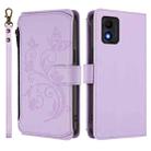 For TCL 303 Butterfly Love Flower Multi-card Zipper Wallet Leather Phone Case(Light Purple) - 2