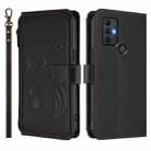 For TCL 305 / 306 / 30 SE AL02 Butterfly Love Flower Multi-card Zipper Wallet Leather Phone Case(Black) - 2