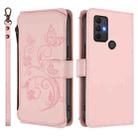 For TCL 305 / 306 / 30 SE AL02 Butterfly Love Flower Multi-card Zipper Wallet Leather Phone Case(Pink) - 2
