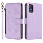 For TCL 403 / Vodafone Smart M23 Butterfly Love Flower Multi-card Zipper Wallet Leather Phone Case(Light Purple) - 2