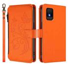 For TCL 502 Butterfly Love Flower Multi-card Zipper Wallet Leather Phone Case(Orange) - 2