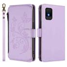 For TCL 502 Butterfly Love Flower Multi-card Zipper Wallet Leather Phone Case(Light Purple) - 2