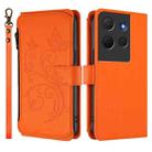 For TCL 503 Butterfly Love Flower Multi-card Zipper Wallet Leather Phone Case(Orange) - 2