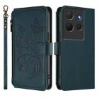 For TCL 503 Butterfly Love Flower Multi-card Zipper Wallet Leather Phone Case(Dark Green) - 2