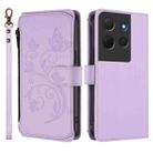For TCL 503 Butterfly Love Flower Multi-card Zipper Wallet Leather Phone Case(Light Purple) - 2