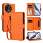 For TCL 605 / 60 SE Butterfly Love Flower Multi-card Zipper Wallet Leather Phone Case(Orange) - 1