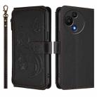 For TCL 605 / 60 SE Butterfly Love Flower Multi-card Zipper Wallet Leather Phone Case(Black) - 2