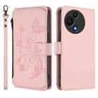 For TCL 605 / 60 SE Butterfly Love Flower Multi-card Zipper Wallet Leather Phone Case(Pink) - 2
