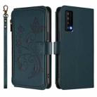 For TCL Stylus 5G Butterfly Love Flower Multi-card Zipper Wallet Leather Phone Case(Dark Green) - 2