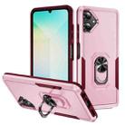 For Samsung Galaxy A06 4G / 5G Pioneer Armor Heavy Duty PC + TPU Phone Case with Holder(Pink+Rose Red) - 1