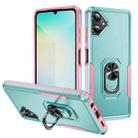For Samsung Galaxy A06 4G / 5G Pioneer Armor Heavy Duty PC + TPU Phone Case with Holder(Green+Pink) - 1