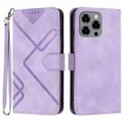 For Doogee Note 58 / Note 58 Pro Line Pattern Skin Feel Leather Phone Case(Light Purple) - 1