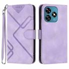 For Oukitel C51 Line Pattern Skin Feel Leather Phone Case(Light Purple) - 1