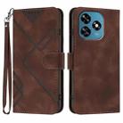 For Oukitel C51 Line Pattern Skin Feel Leather Phone Case(Coffee) - 1