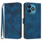For Oukitel C51 Line Pattern Skin Feel Leather Phone Case(Royal Blue) - 1
