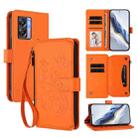 For Realme V23 / Narzo 50 Butterfly Love Flower Multi-card Zipper Wallet Leather Phone Case(Orange) - 1