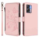 For Realme V23 / Narzo 50 Butterfly Love Flower Multi-card Zipper Wallet Leather Phone Case(Pink) - 2