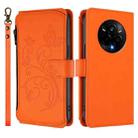 For Realme 14 Pro 5G India Butterfly Love Flower Multi-card Zipper Wallet Leather Phone Case(Orange) - 2