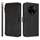 For Realme 14 Pro 5G India Butterfly Love Flower Multi-card Zipper Wallet Leather Phone Case(Black) - 2