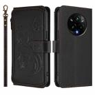For Realme 14 Pro+ 5G Butterfly Love Flower Multi-card Zipper Wallet Leather Phone Case(Black) - 2