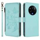 For Realme 14 Pro+ 5G Butterfly Love Flower Multi-card Zipper Wallet Leather Phone Case(Mint Green) - 2
