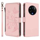 For Realme 14 Pro+ 5G Butterfly Love Flower Multi-card Zipper Wallet Leather Phone Case(Pink) - 2