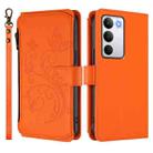 For Realme C71 4G Global Butterfly Love Flower Multi-card Zipper Wallet Leather Phone Case(Orange) - 2