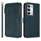 For Realme C71 4G Global Butterfly Love Flower Multi-card Zipper Wallet Leather Phone Case(Dark Green) - 2