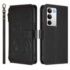 For Realme C71 4G Global Butterfly Love Flower Multi-card Zipper Wallet Leather Phone Case(Black) - 2