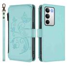 For Realme C71 4G Global Butterfly Love Flower Multi-card Zipper Wallet Leather Phone Case(Mint Green) - 2