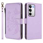 For Realme C71 4G Global Butterfly Love Flower Multi-card Zipper Wallet Leather Phone Case(Light Purple) - 2