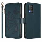 For Realme 9 5G India Butterfly Love Flower Multi-card Zipper Wallet Leather Phone Case(Dark Green) - 2