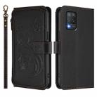 For Realme 9 5G India Butterfly Love Flower Multi-card Zipper Wallet Leather Phone Case(Black) - 2