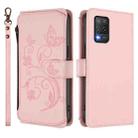 For Realme 9 5G India Butterfly Love Flower Multi-card Zipper Wallet Leather Phone Case(Pink) - 2