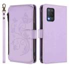 For Realme 9 5G India Butterfly Love Flower Multi-card Zipper Wallet Leather Phone Case(Light Purple) - 2