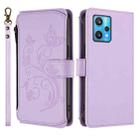 For Realme 9 Pro+ 5G / Narzo 50 Pro 5G Butterfly Love Flower Multi-card Zipper Wallet Leather Phone Case(Light Purple) - 2