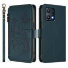 For Realme 9 Pro 5G Global / 9 5G EU Butterfly Love Flower Multi-card Zipper Wallet Leather Phone Case(Dark Green) - 2