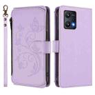 For Realme 9 Pro 5G Global / 9 5G EU Butterfly Love Flower Multi-card Zipper Wallet Leather Phone Case(Light Purple) - 2