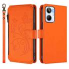 For Realme 10 4G Global Butterfly Love Flower Multi-card Zipper Wallet Leather Phone Case(Orange) - 2