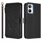 For Realme 10 4G Global Butterfly Love Flower Multi-card Zipper Wallet Leather Phone Case(Black) - 2