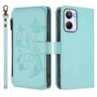 For Realme 10 4G Global Butterfly Love Flower Multi-card Zipper Wallet Leather Phone Case(Mint Green) - 2