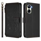 For Realme 10 Pro 5G Butterfly Love Flower Multi-card Zipper Wallet Leather Phone Case(Black) - 2