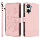 For Realme 10 Pro 5G Butterfly Love Flower Multi-card Zipper Wallet Leather Phone Case(Pink) - 2