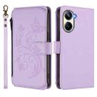 For Realme 10 Pro 5G Butterfly Love Flower Multi-card Zipper Wallet Leather Phone Case(Light Purple) - 2