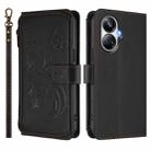 For Realme 10 Pro+ 5G Butterfly Love Flower Multi-card Zipper Wallet Leather Phone Case(Black) - 2