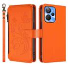 For Realme 10T 5G / 10S 5G Butterfly Love Flower Multi-card Zipper Wallet Leather Phone Case(Orange) - 2