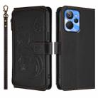 For Realme 10T 5G / 10S 5G Butterfly Love Flower Multi-card Zipper Wallet Leather Phone Case(Black) - 2