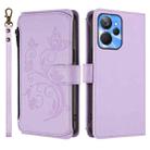 For Realme 10T 5G / 10S 5G Butterfly Love Flower Multi-card Zipper Wallet Leather Phone Case(Light Purple) - 2